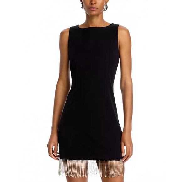 NEW STEVE MADDEN elenora fringe mini dress in black - Picture 1 of 5